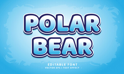 Polar Bear Cartoon Editable Vector Text