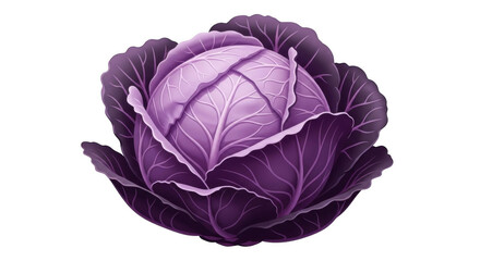Obraz premium Vibrant Purple Cabbage Illustration Isolated On Black