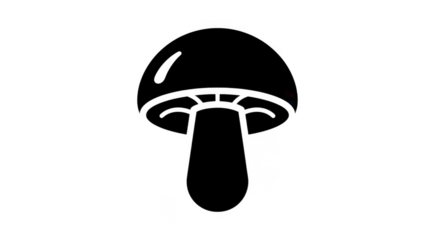 Minimalist Mushroom Outline On Black Background