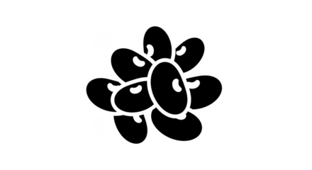 Abstract Organic Cell Outline On Black Background