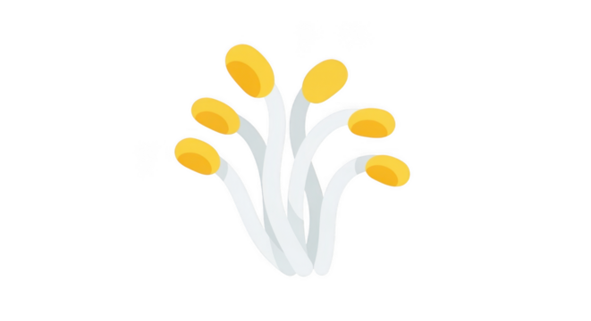 Stylized Yellow And White Plant Sprouts Illustration