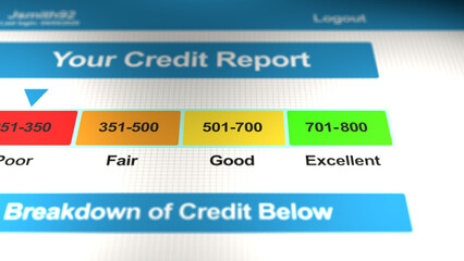 Panning over Generic Credit Score Indicator - Bad Credit