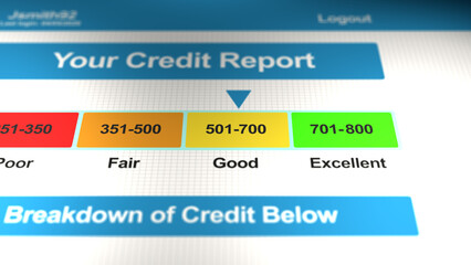 Panning over Generic Credit Score Indicator - Good Credit