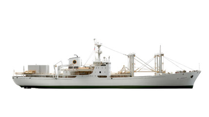 Modern Naval Vessel : The sleek and formidable naval vessel cutting through the water. The ship's design reflects advanced technology and purpose, showcasing strength and utility. 