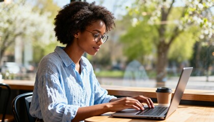 young Woman using laptop
