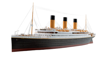 Fototapeta premium A Model of a Majestic Cruise Ship: A meticulously crafted model of a cruise ship, showcasing intricate details of design. Perfect for maritime enthusiasts.