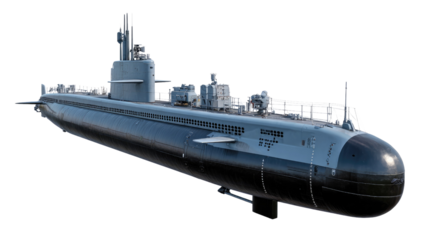 Stealthy Sea Vessel: A detailed depiction of a state-of-the-art submarine, showcasing its intricate design and powerful presence within the vastness of the ocean, Ready for underwater adventures