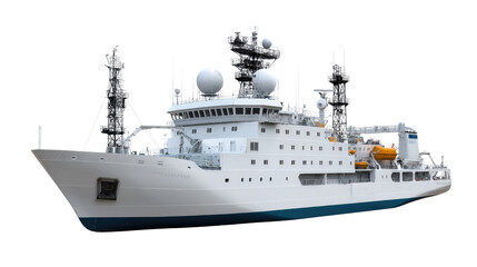 Ocean research vessel: A state-of-the-art ocean research vessel, a symbol of innovation, glides on the open water, ready to explore the depths and uncover the ocean's mysteries. 