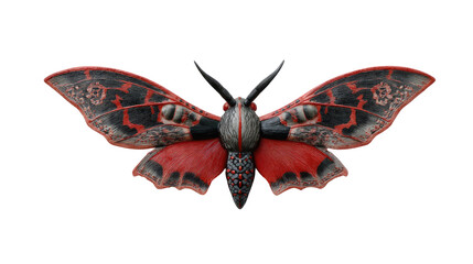 Mysterious Moth: A captivating moth showcases its patterned wings in full display. Its beauty is captured.