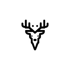 Minimalist Deer Head Icon Vector Illustration
