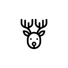 Minimalist Deer Icon Vector Design for Christmas Theme