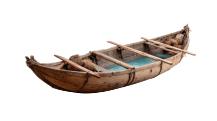 Ancient Boat's Grace: A weathered wooden boat, a relic of a bygone era, is displayed, highlighting the artisan craftsmanship and rugged resilience that carried it through years of ocean journeys.