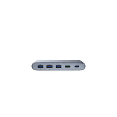 Silver usb hub with multiple ports isolated on transparent background