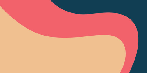 Abstract Flowing Color Block Pattern in Peach and Dark Blue.
