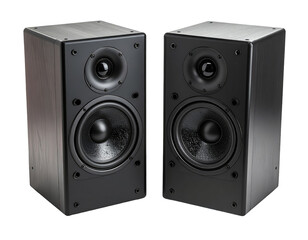 Fototapeta premium Pair of black speaker cabinets