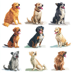 Silhouette of a dog in a playful pose isolated on a clean white background for graphic design isolated on white background