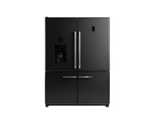 Black refrigerator with water dispenser