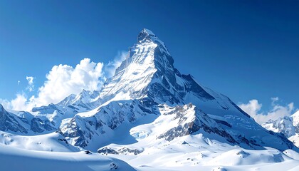 Snowy mountain peak majesty