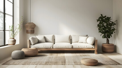Naklejka premium living room interior mockup modern