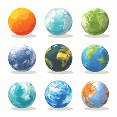 Stylized silhouette of planet earth in silhouette style isolated on white background