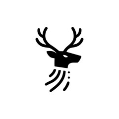 Minimalist Deer Head Silhouette Vector Illustration for Branding