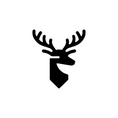 Elegant Deer Head Silhouette Logo Design