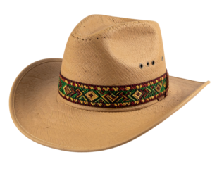 Light beige cowboy hat with decorative band