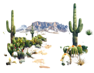 Desert landscape montage