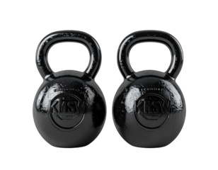 Two black kettlebells (2)