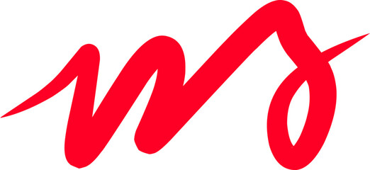 Abstract red arrow in bold brushstroke style with flowing curves on white background, symbolizing growth, progress, creativity, direction, and modern design.
