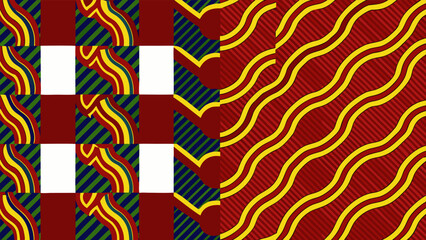 Bold African Kente Inspired Geometric Pattern