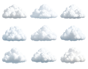 Collection of cartoon clouds