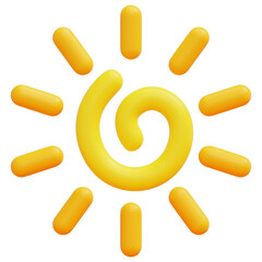 3D Swirl Ray Sun Icon