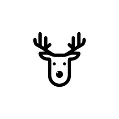 Charming Reindeer Head Vector Icon for Holiday Designs