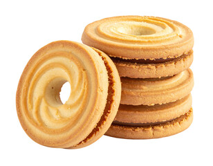 Stack of round sandwich cookies