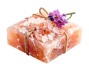 Pink soap bar with flowers