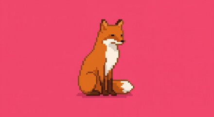 Fox Pixel Art A Nostalgic Look at Wildlife Through Retro Digital Graphics