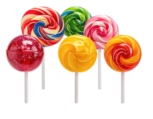 Colorful lollipops on sticks