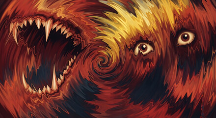 Abstract Monster Vortex Horror, Fear, Nightmare, Teeth, Eyes