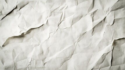 Fototapeta premium Crinkled White Paper Texture Detailed Wrinkles, Tears, and Subtle Shadows for Realistic Backgrounds