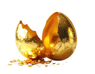 Golden cracked egg
