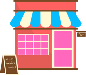 Cafe Building Illustration