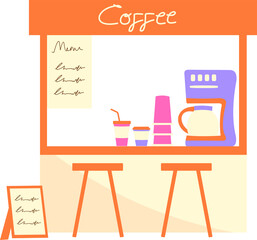 Cafe Building Illustration