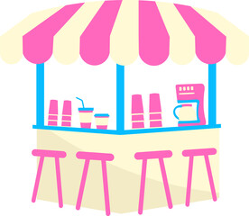 Cafe Building Illustration