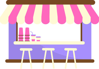 Cafe Building Illustration