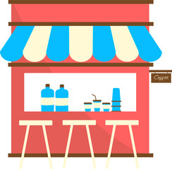 Cafe Building Illustration