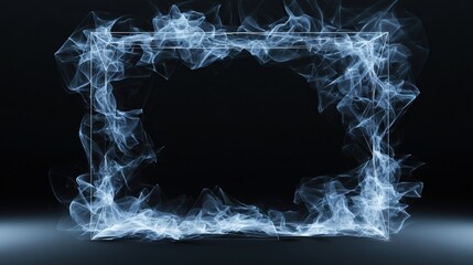 Animated abstract background featuring a glowing rectangle frame with a swirling, ethereal effect.