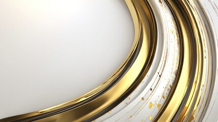 Elegant abstract design showcasing a curved golden and white layered element.