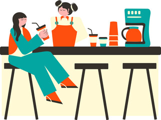 Women's Activities In Cafes