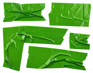 Abstract fragmented green shapes